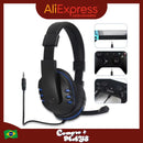 Headset Gamer P3 com Microfone e Graves para PC, Jogos, Som de Alta Qualidade, Confortável para Longas Sessões