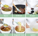 Kit de Colheres de Silicone para Cozinha – BPA Free, Antirrust, Conjunto de Utensílios de Madeira, 12 Peças