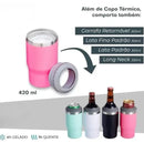 Copo Térmico com 5 opção em 1 (Latinha/Barrigudinha/Long Neck/Lata Alta 400 mL) Com abridor Porta Cerveja Garrafa