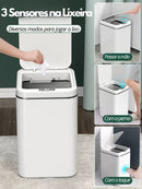 DO BRASIL - 16L Lixeira Sensor Automático Toque Movimento Inteligente Banheiro Cozinha Quarto Impermeável Resistente