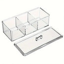 Organizador de Maquiagem Caixa Acrílica Compacta para Cotonetes e Cosméticos Organizador Prático e Durável Armazenamento de Beleza