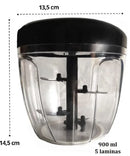 Mini Processador de Alimentos Neverdie – 900ml, Grande, com 5 Lâminas