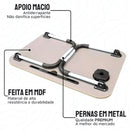 Mesa Dobrável de Madeira Portátil para Cama Estudo e Notebook Multifuncional para Lanches