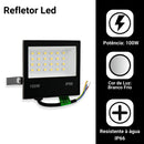 Kit 2 Refletores LED 100W Holofote Bivolt À Prova d'Água IP66 Luz Branca Fria