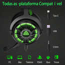 EKSA StarEngine Pro Headset Gamer 7.1 com Fio Over Ear Fones de Ouvido com Microfone com Cancelamento de Ruído ENC para PC/PS4/PS5/Xbox