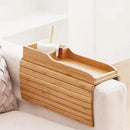 Bandeja com Porta-Copos para Sofá Mesa de Braço Dobrável em Madeira Organizador de Braço de Sofá Removível e Ajustável Para Lanches, Bebidas e TV