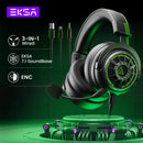 EKSA StarEngine Pro Headset Gamer 7.1 com Fio Over Ear Fones de Ouvido com Microfone com Cancelamento de Ruído ENC para PC/PS4/PS5/Xbox