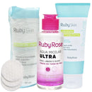 Kit com 3 Itens – Cuidados com a Pele Ruby Rose, Limpeza e Hidratação Completa