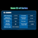 Kit Placa-Mãe MOUGOL X99 – Com CPU Intel Xeon E5 2680 V4, Memória RAM DDR4 2×16GB 2133MHz, LGA2011-3, NVME M.2 e SATA, Para Gaming