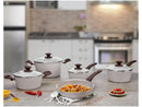 Conjunto de Panelas Brinox em Alumínio com Revestimento Cerâmico Vanilla 5 Peças – Optima