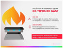 Fogão Esmaltec 5 Bocas Preto com Mesa de Vidro, Tampo de Vidro Ideal - Bivolt