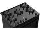 Fogão 5 Bocas Atlas Preto com Mesa de Vidro, Tampo Monaco de Vidro - Bivolt