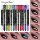 Lápis de Sombra Glitter Longa Duração 12 Cores Azul Marrom Preto Delineador Feminino