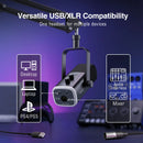 Kit de Microfone Dinâmico FIFINE AM8T XLR – Com Braço Articulado, RGB, Controle de Volume, USB, Para PC e PS4/PS5