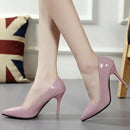 Scarpin Feminino Bico Fino em Couro Verniz Vermelho Salto 8cm para Casamento e Festa
