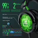 EKSA StarEngine Pro Headset Gamer 7.1 com Fio Over Ear Fones de Ouvido com Microfone com Cancelamento de Ruído ENC para PC/PS4/PS5/Xbox
