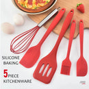 Conjunto de utensílios de cozinha antiaderente de silicone, colher de bolo, colher de cozinha, batedor de ovos, escova de óleo,