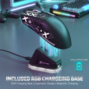 Mouse Gamer sem Fio ATTACK SHARK X11 PixArt PAW3311, com três modos, base de carregamento, sensor para jogos, Bluetooth / 2.4G