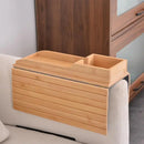 Bandeja com Porta-Copos para Sofá Mesa de Braço Dobrável em Madeira Organizador de Braço de Sofá Removível e Ajustável Para Lanches, Bebidas e TV