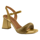 Sandália Tanara Metallized Salto Bloco Confortável para Festas