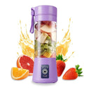 Liquidificador de Vidro Portátil Recarregável 380ml com 6 Lâminas para Suco, Shake e Vitaminas, Conjunto com 6 Unidades