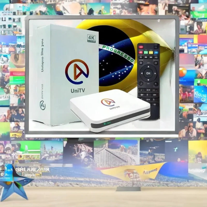 UNITV V10 Conversor Smart TV BOX Assista Canais, Filmes, Séries, Desenhos a Vontade - SEM IMPOSTO