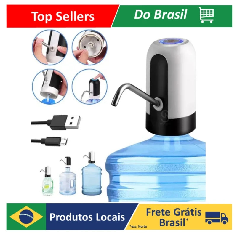 Bomba Elétrica Universal com Carregamento USB para Galão/Garrafa de Água Digital