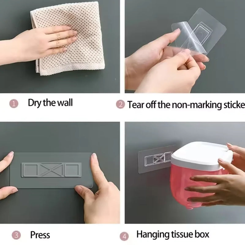 Caixa à Prova d’Água para Papel Higiênico para Banheiro, Sala, Escritório ou Cozinha, com Fixador de Parede