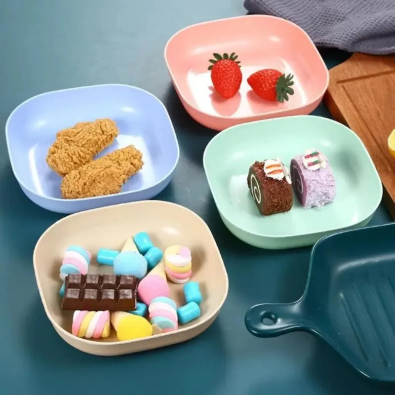 Conjunto com 10 Pratos de Plástico Fofos Reutilizáveis, Resistentes para Tigela de Pet, Sobremesa, Jantar, Cozinha, Festa, Churrasco, Lanches para Crianças