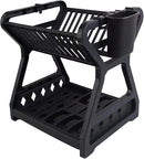 Escorredor de Louça de Bancada com Duas Camadas – Suporte para Pratos, Grelha para Talheres e Pauzinhos, Organizador Prático de Cozinha