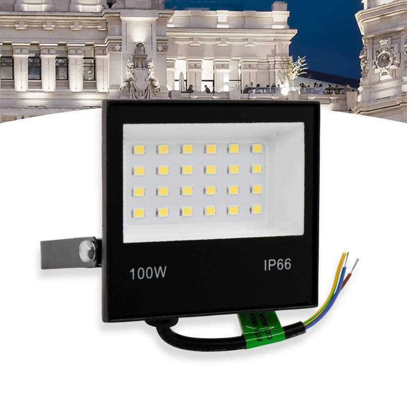 Refletor LED 100W Spotlight Bivolt À Prova d'Água Luz Forte