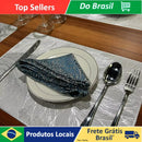 Conjunto de até 4 Peças Jogos Americanos de Tecido Impermeável Poliéster Antideslizante para Mesa de Jantar e Cozinha