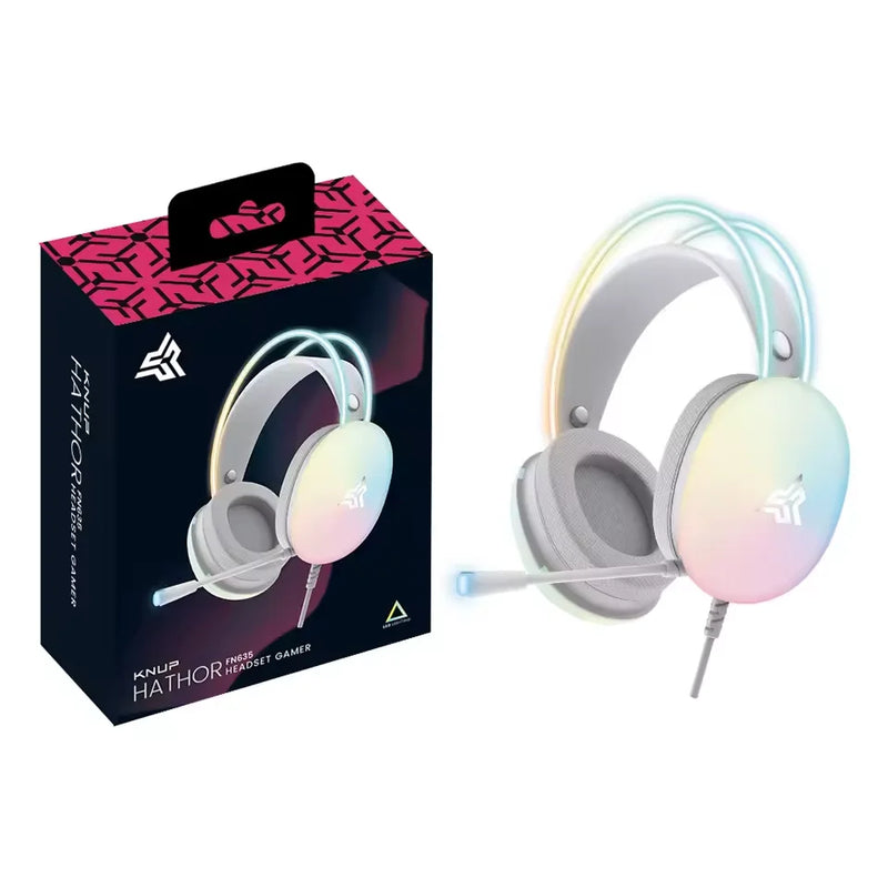 KP-FN635 Headset Gamer USB P2 com LED, Confortável, Som Imersivo, Microfone Ajustável, Qualidade de Áudio para Jogos em PC e Notebook