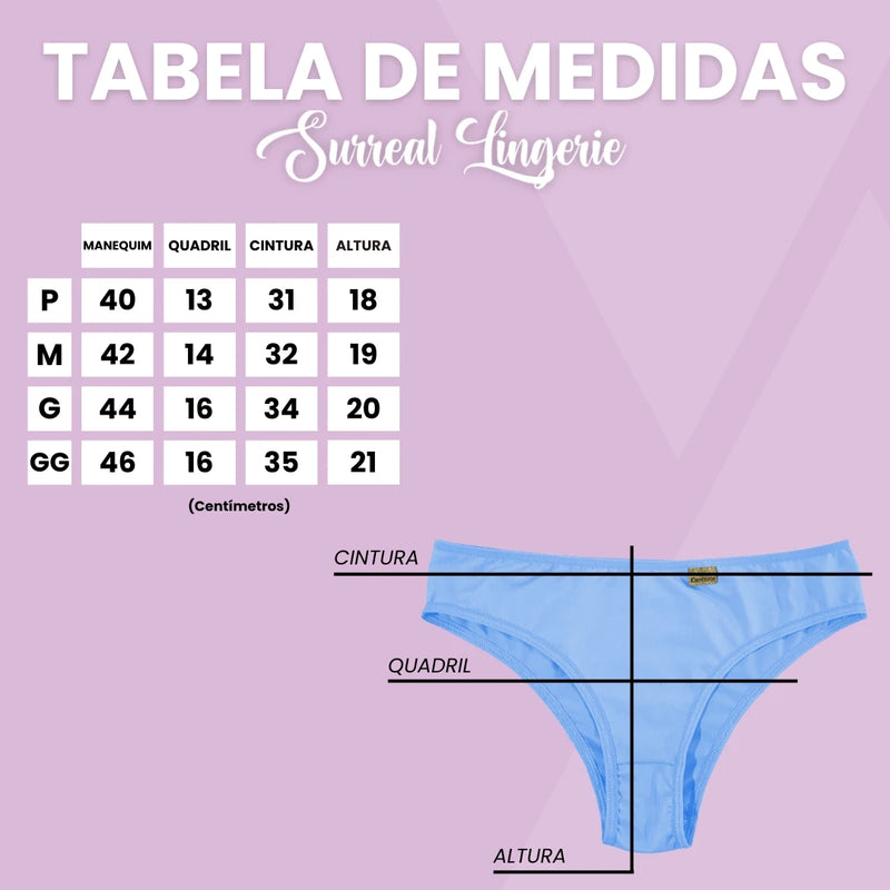 Kit com 10 Calcinhas Confortáveis – Lisa, Microfibra, Para o Dia, Lingerie Feminina