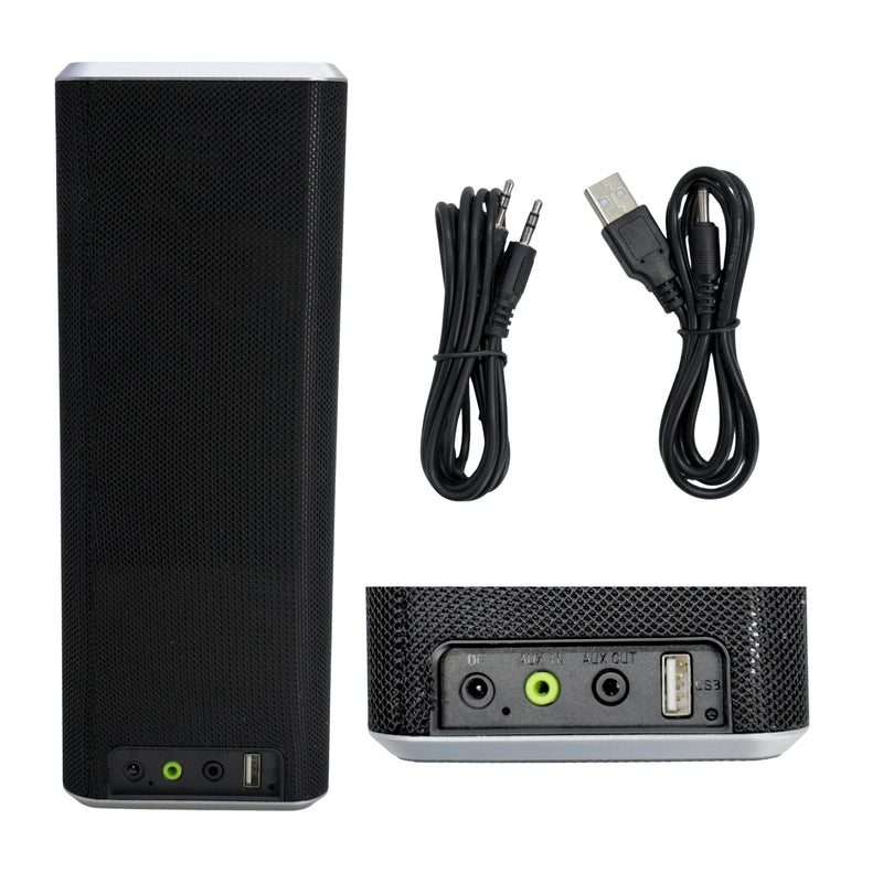 Soundbar Bluetooth 50W – Caixa de Som Portátil, Graves Potentes 2.0, USB, Aux P2, Rádio, Preta, para TV, PC, Celular e Música