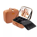 Kit Profissional Estojo de Maquiagem com Espelho LED USB com Organizador Prático e Cabo para Cosméticos e Acessórios de Maquiagem