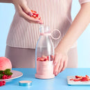 KIT 3 CONJUNTOS Mini Liquidificadores Elétricos Portátil 380mL Recarregável Prático Suco de Frutas Smoothie CORES ALEATÓRIOS