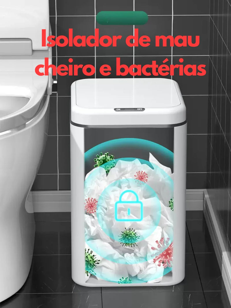 DO BRASIL - 16L Lixeira Sensor Automático Toque Movimento Inteligente Banheiro Cozinha Quarto Impermeável Resistente