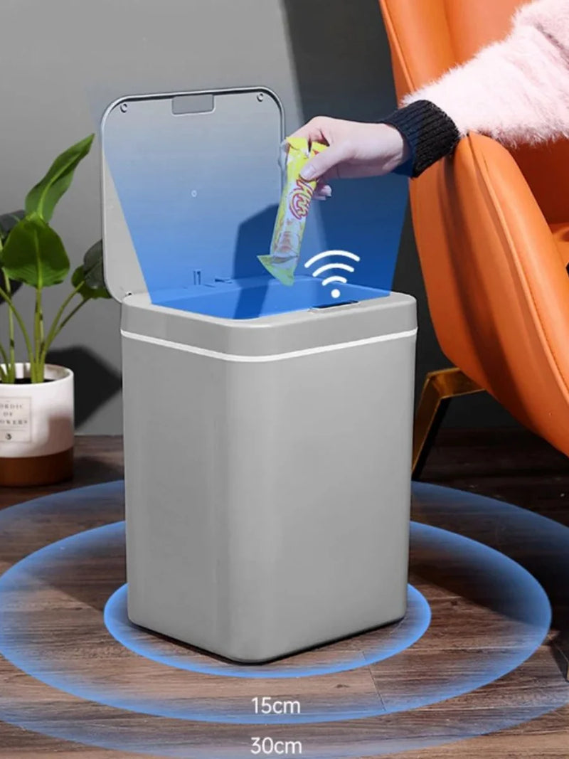 DO BRASIL - 16L Lixeira Sensor Automático Toque Movimento Inteligente Banheiro Cozinha Quarto Impermeável Resistente