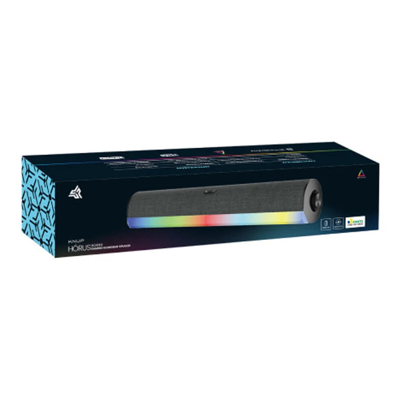 Soundbar Gamer Knup KP-RO852 – 14W RMS, RGB, Entrada P2/USB, Controle de Volume, Caixa de Som para PC, Notebook, TV e Monitor Wide