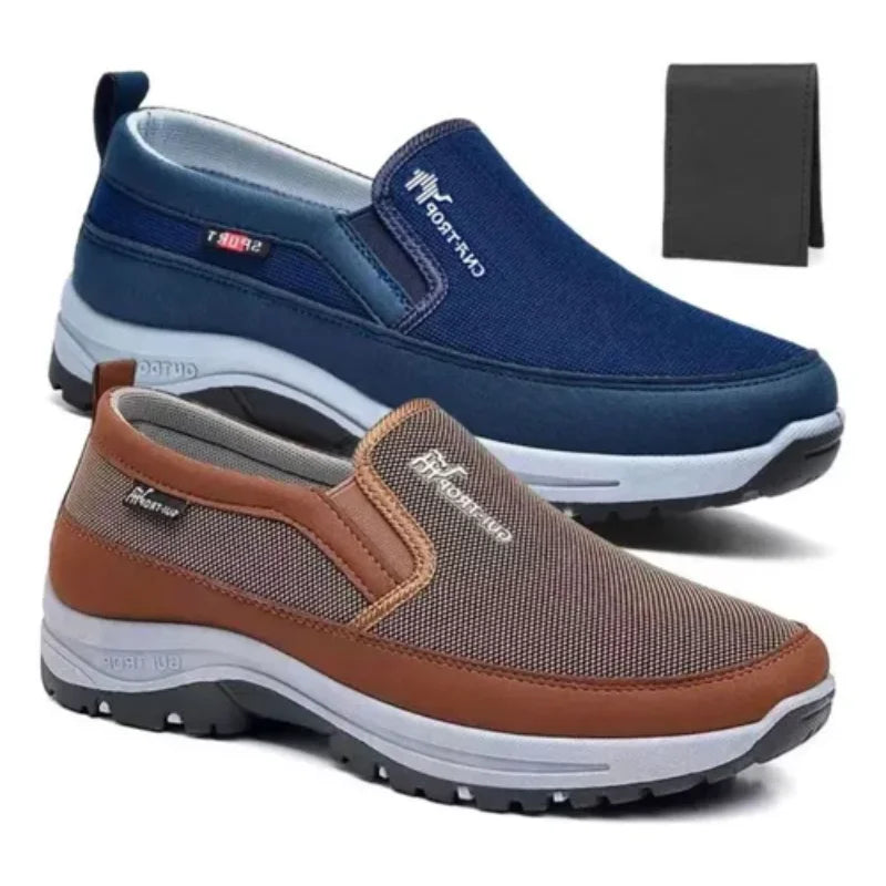 2 Paired Male Moccasin Orthopedic Tennis Kit + Wallet