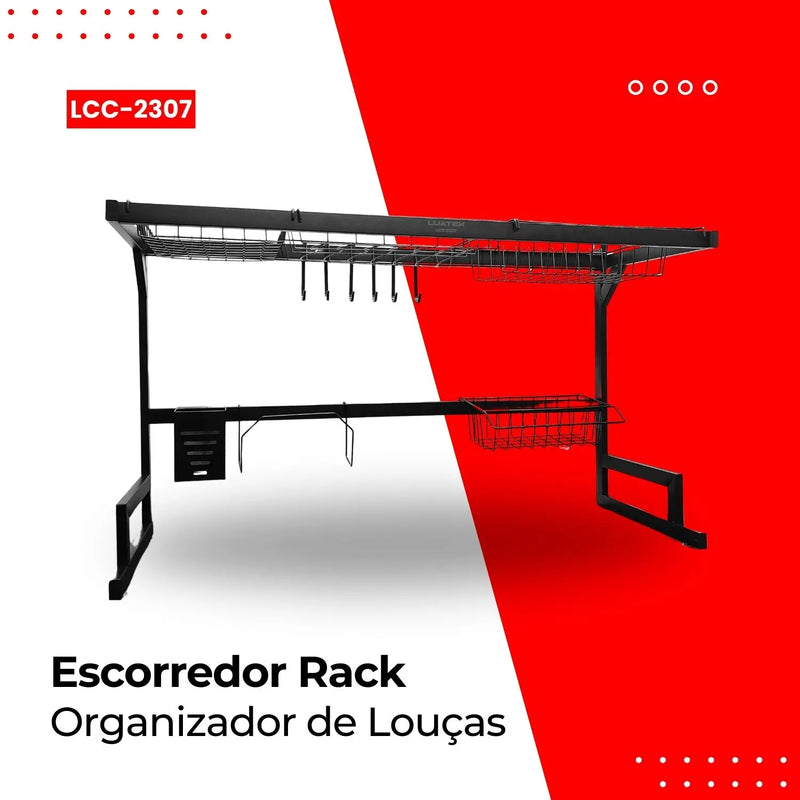 Escorredor de Louças de Cozinha Inox Antiferrugem Pintura Sia Organizer 65 ou 85 cm