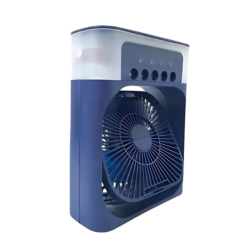 Ventilador Portátil Mini Ar Condicionado LED Azul Umidificador
