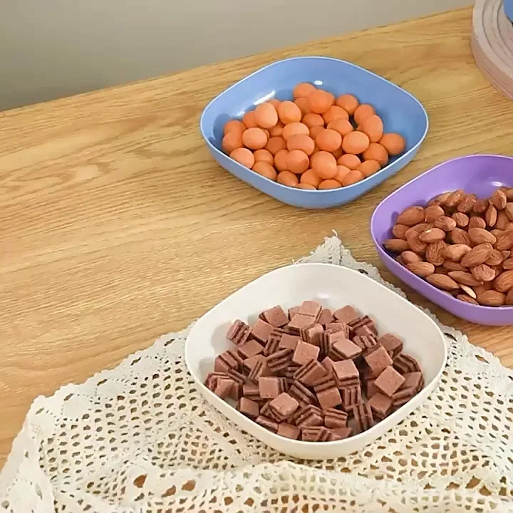 Conjunto com 10 Pratos de Plástico Fofos Reutilizáveis, Resistentes para Tigela de Pet, Sobremesa, Jantar, Cozinha, Festa, Churrasco, Lanches para Crianças