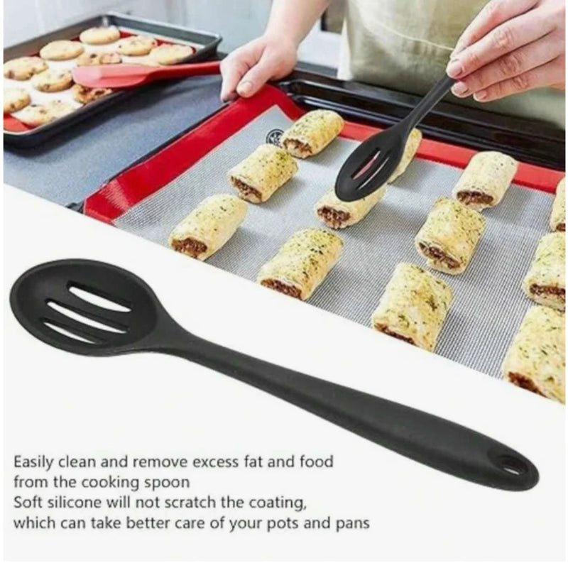 Kit Espatula Aberta + Espatula Fechada + Espatula Redonda.Utensilios de Cozinha Silicone Cabo Silicone 3 Unidades