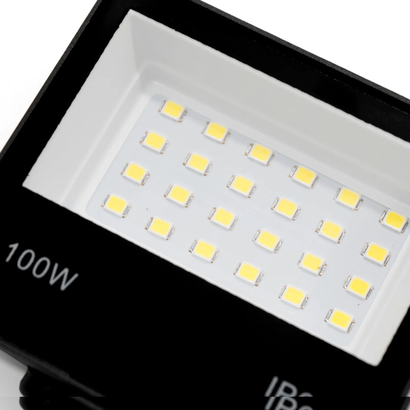 Kit 2 Refletores LED 100W Holofote Bivolt À Prova d'Água IP66 Luz Branca Fria