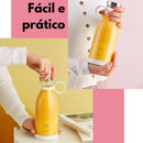 KIT 3 CONJUNTOS Mini Liquidificadores Elétricos Portátil 380mL Recarregável Prático Suco de Frutas Smoothie CORES ALEATÓRIOS