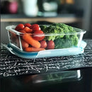 Marmita de Vidro Resistente ao Calor 400 mL – Retangular, Com Tampa Hermética