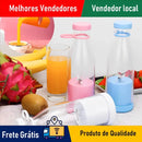 KIT 3 CONJUNTOS Mini Liquidificadores Elétricos Portátil 380mL Recarregável Prático Suco de Frutas Smoothie CORES ALEATÓRIOS