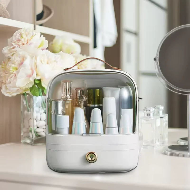 Caixa de Armazenamento para Maquiagem e Cosméticos Gavetas com Compartimentos Design Sofisticado e À Prova d'Água Máquina de Dressing para Banheiro